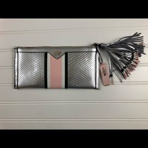 Silver and Pink Victoria Secret wristlet